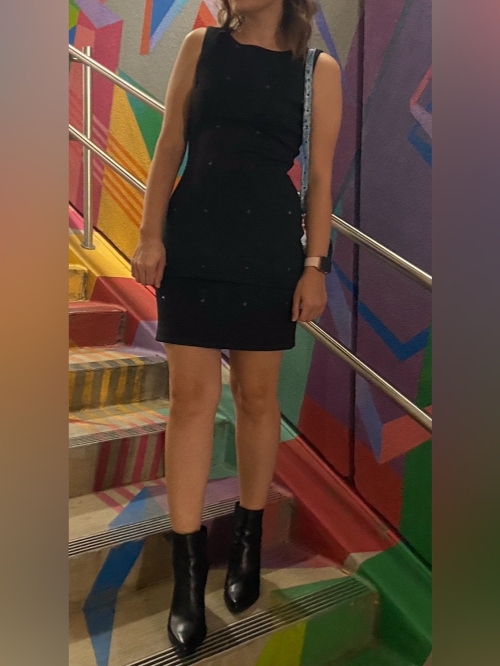 DKNY Black studded shape forming dress